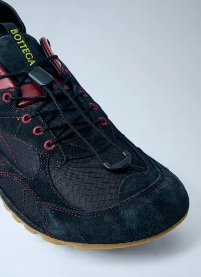 Bottega Veneta Black Fabric And Suede Orbit Flash Sneakers In Black