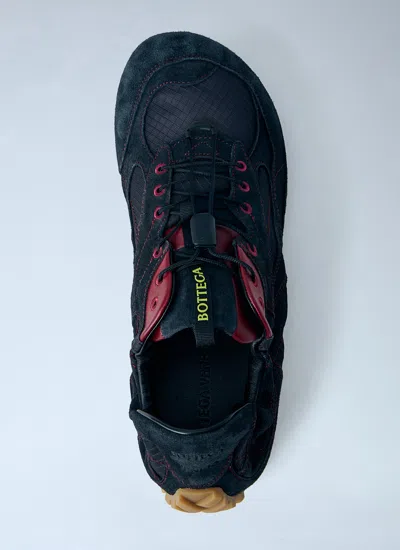Bottega Veneta Black Fabric And Suede Orbit Flash Sneakers In Black