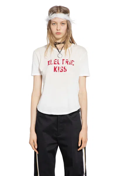 Ann Demeulemeester Floor Micro T-shirt In White