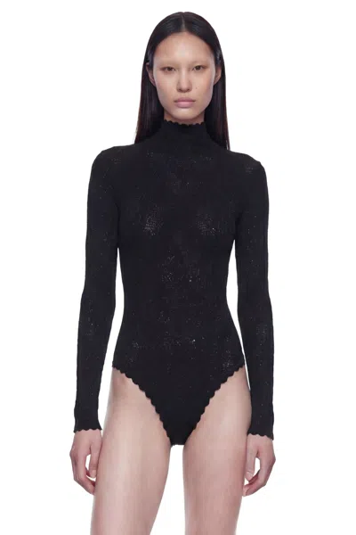 Givenchy Open-back Lace Turtleneck Bodysuit In Black