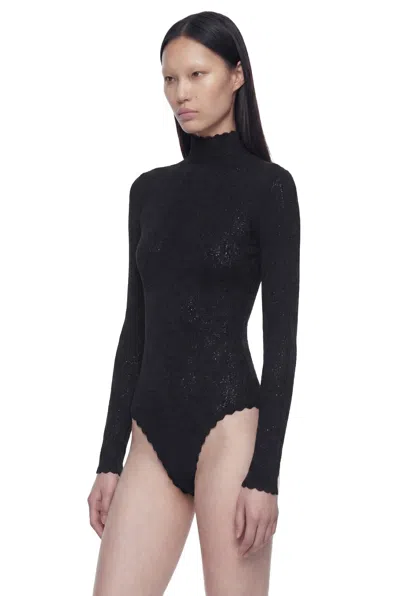 Givenchy Open-back Lace Turtleneck Bodysuit In Black