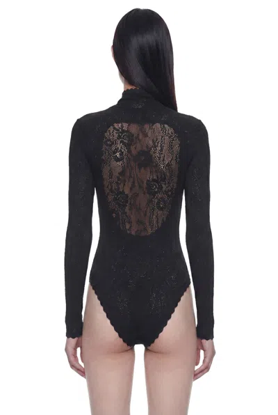 Givenchy Open-back Lace Turtleneck Bodysuit In Black