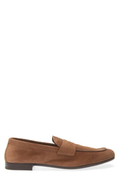 Prada Piped Loafer In Brown
