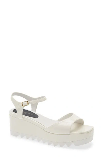 Stella Mccartney White Ankle-strap Wedges In Neutral