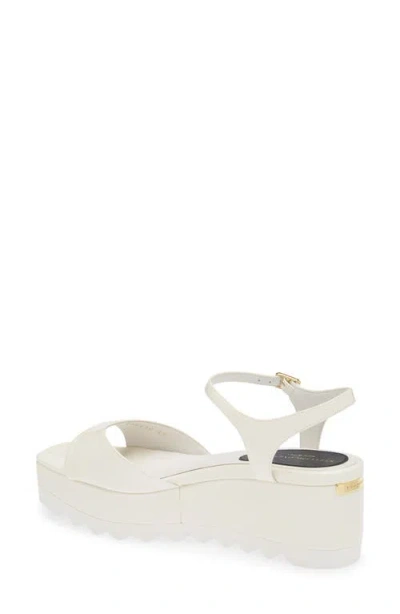 Stella Mccartney White Ankle-strap Wedges In Neutral