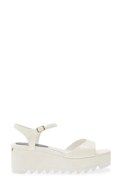 Stella Mccartney White Ankle-strap Wedges In Neutral
