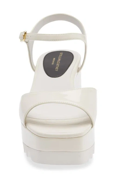 Stella Mccartney White Ankle-strap Wedges In Neutral