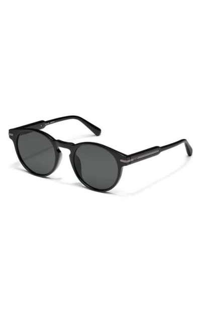 Quay 52mm Slow Mo Polarized Round Sunglasses In Black