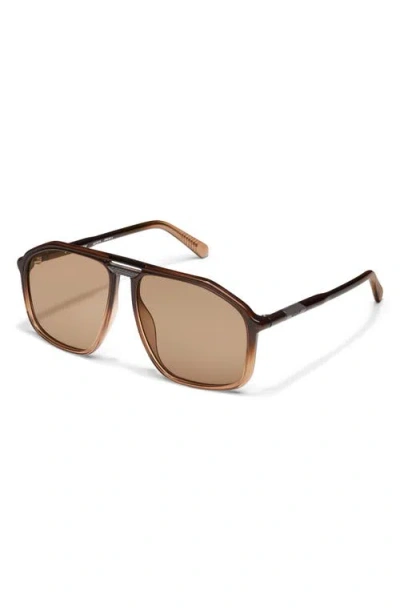 Quay Studio Sesh 60mm Gradient Aviator Sunglasses In Neutral