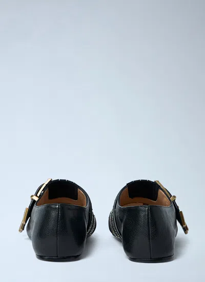 Chloé Susanna Buckle-details Studded Flat Pumps In Black