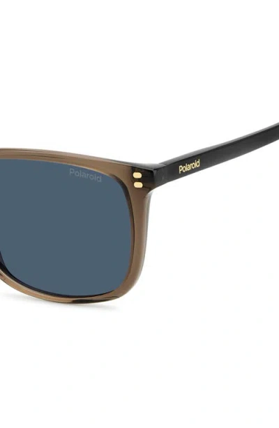 Polaroid 55mm Polarized Rectangular Sunglasses In Multi