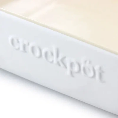 Crock-pot Artisan 4 Quart Rectangular Stoneware Bake Pan In Cream In White