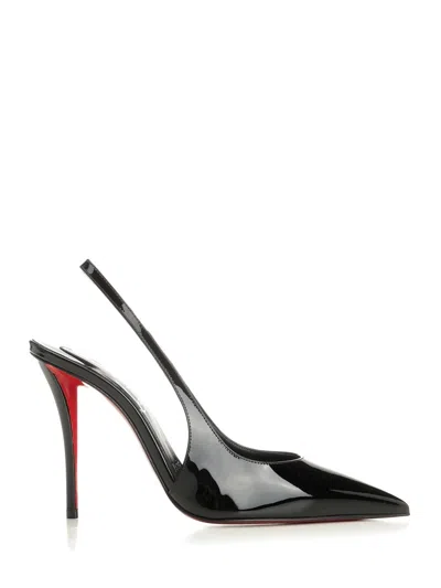 Christian Louboutin Miss Z Sling Patent Leather Slingback Pumps 100 In Black