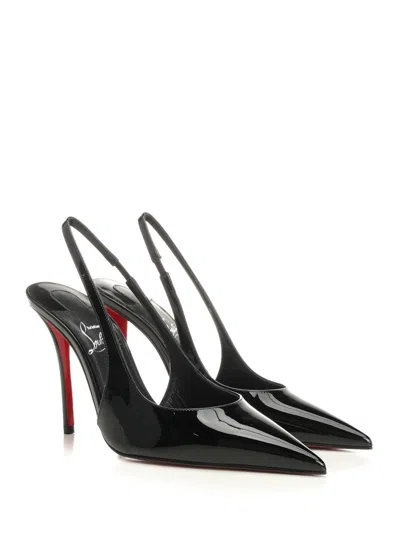 Christian Louboutin Miss Z Sling Patent Leather Slingback Pumps 100 In Black