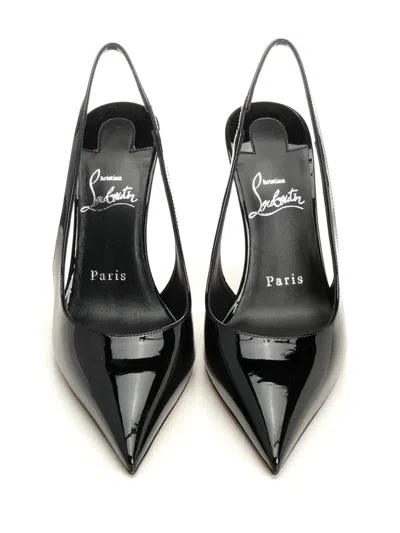 Christian Louboutin Miss Z Sling Patent Leather Slingback Pumps 100 In Black
