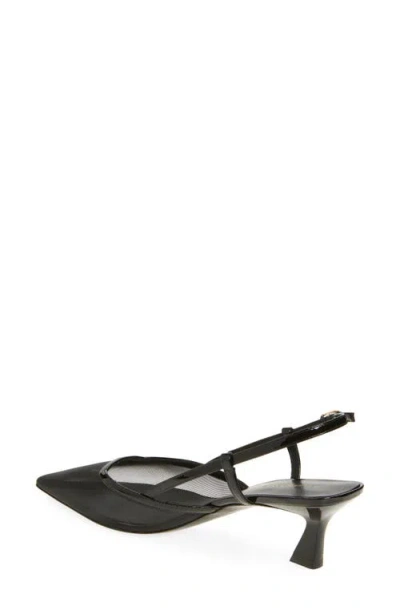 Stuart Weitzman Vinnie Pointed Toe 50mm Slingback In Black