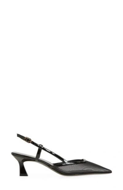 Stuart Weitzman Vinnie Pointed Toe 50mm Slingback In Black