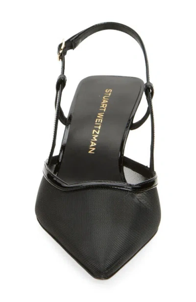 Stuart Weitzman Vinnie Pointed Toe 50mm Slingback In Black