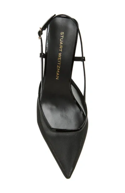 Stuart Weitzman Vinnie Pointed Toe 50mm Slingback In Black