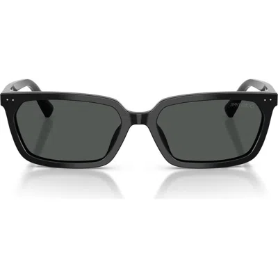 Jimmy Choo 55mm Rectangular Sunglasses In Black
