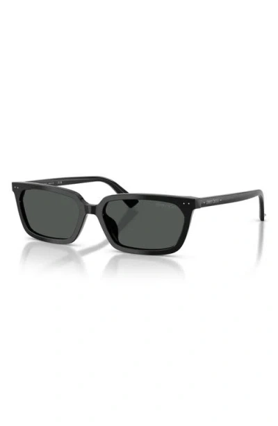 Jimmy Choo 55mm Rectangular Sunglasses In Black