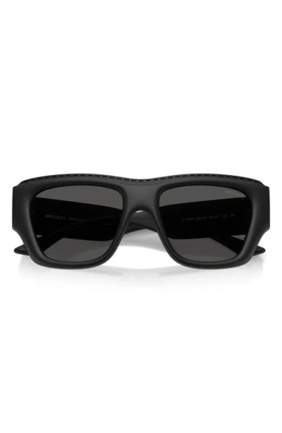 Jimmy Choo 54mm Rectangular Sunglasses In Black