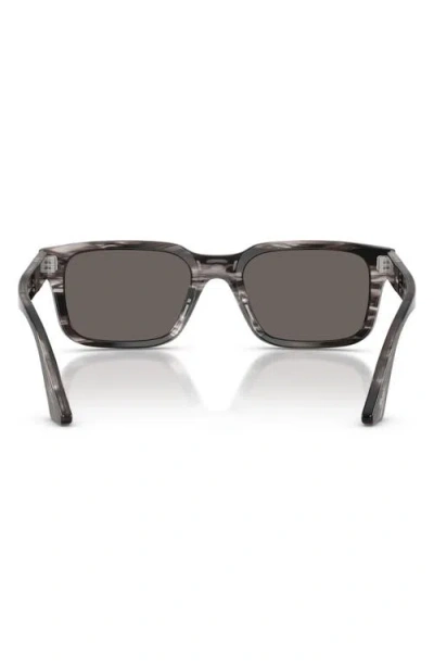 Persol 53mm Rectangular Sunglasses In Green