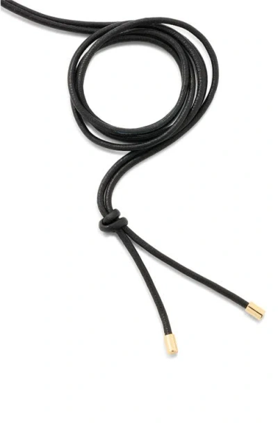 Jennifer Fisher Semi-precious Heart Leather Cord Necklace In Black