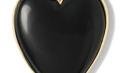 Jennifer Fisher Semi-precious Heart Leather Cord Necklace In Black