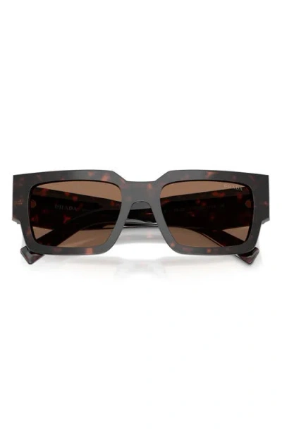 Prada 54mm Rectangular Sunglasses In Metallic