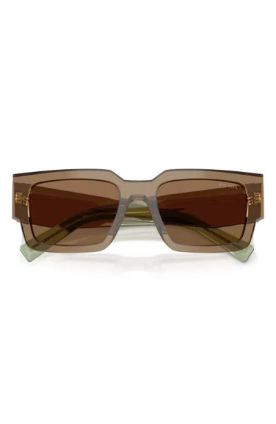 Prada 55mm Rectangular Sunglasses In Pattern