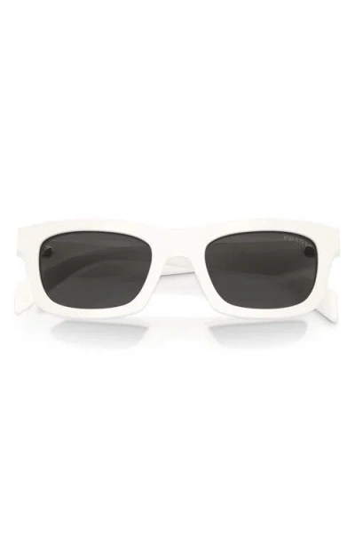 Prada 0pr D04su Acetate Rectangular Sunglasses In White