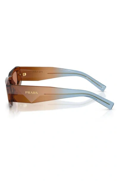 Prada 0pr B19s Translucent Brown Angular Sunglasses In Brown