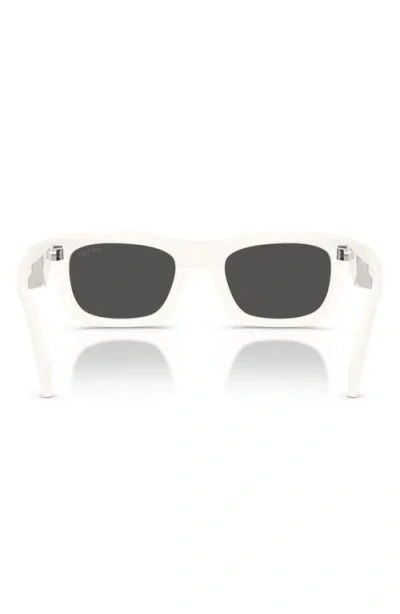 Prada 0pr D04su Acetate Rectangular Sunglasses In White