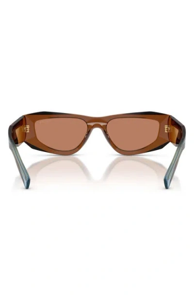 Prada 0pr B19s Translucent Brown Angular Sunglasses In Brown