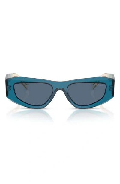 Prada 0pr B19s Angular Acetate Sunglasses In Blue