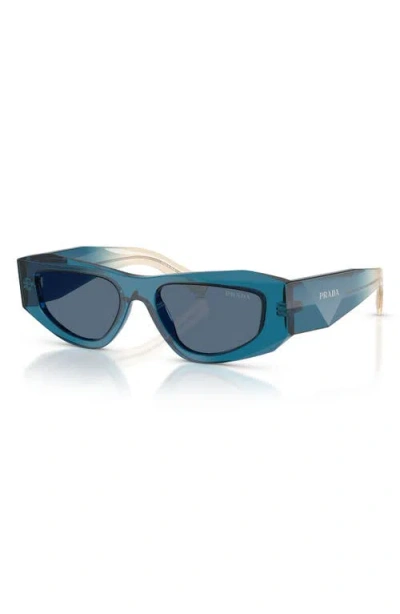 Prada 0pr B19s Angular Acetate Sunglasses In Blue
