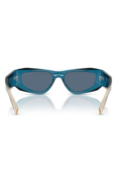 Prada 0pr B19s Angular Acetate Sunglasses In Blue
