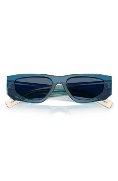 Prada 0pr B19s Angular Acetate Sunglasses In Blue