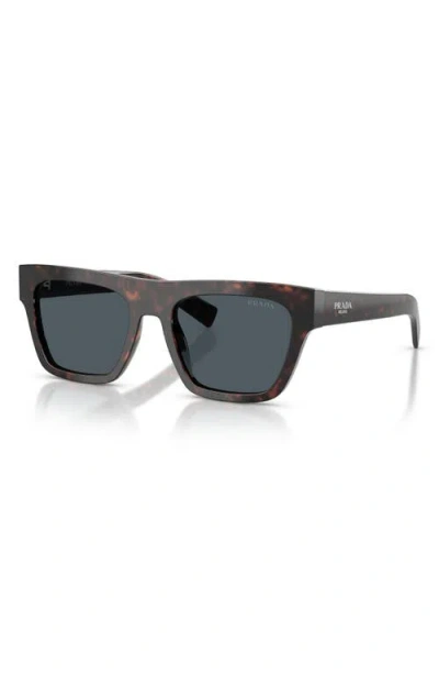 Prada Acetate Rectangular Sunglasses In Brown