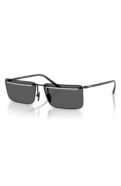 Prada 60mm Rectangular Sunglasses In Black
