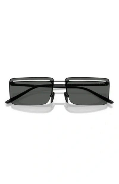 Prada 60mm Rectangular Sunglasses In Black