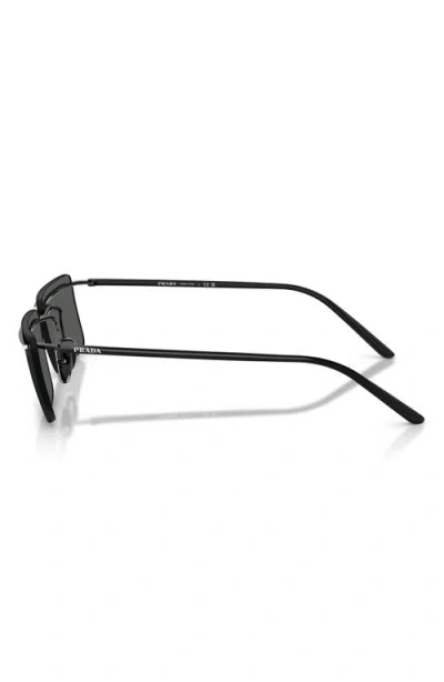 Prada 60mm Rectangular Sunglasses In Black