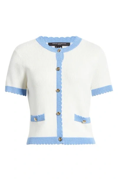 French Connection Bennet Rib Knit Short-sleeve Sweater In White