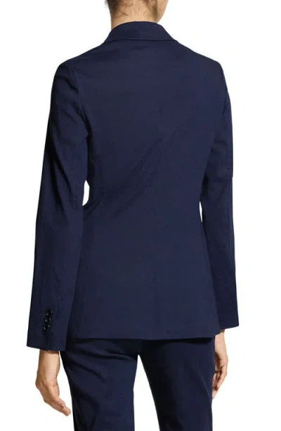 Theory Oversized Cinch Waist Blazer In Mod Silk Twill In Blue