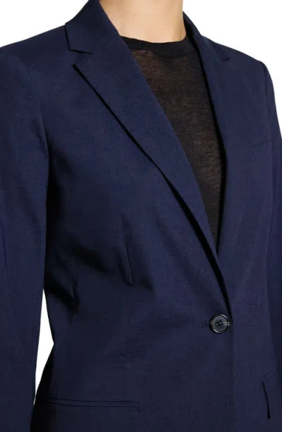 Theory Oversized Cinch Waist Blazer In Mod Silk Twill In Blue