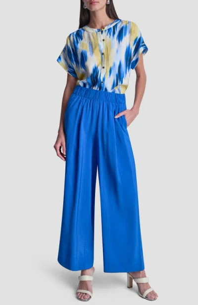 Dkny Rumpled Voile Pull-on Pants In Blue
