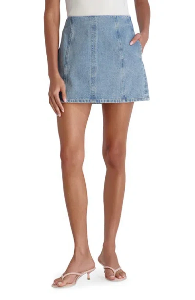 French Connection 90s Denim Multi Seam Mini Skirt In Blue