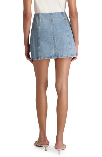 French Connection 90s Denim Multi Seam Mini Skirt In Blue
