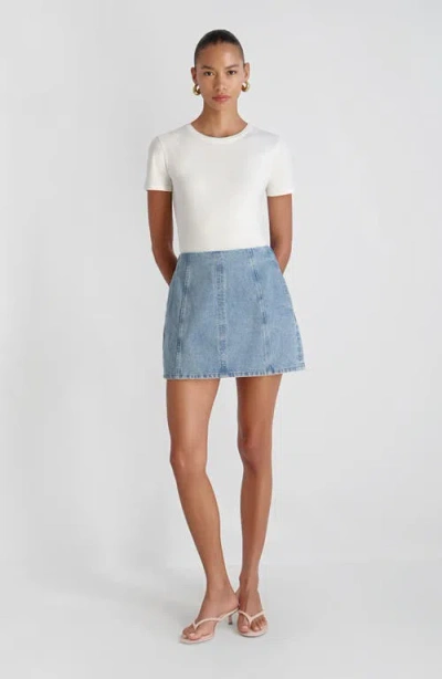 French Connection 90s Denim Multi Seam Mini Skirt In Blue
